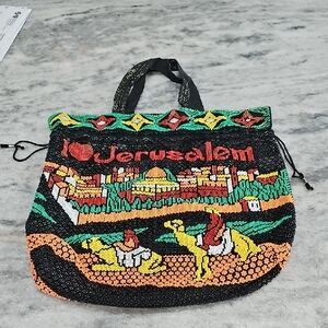 Colorful Beaded Jerusalem Tote Bag